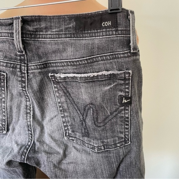 Citizens Of Humanity Ava 142 Stretch Gray Raw Hem Low Waist Straight Leg Jean 27 - Picture 5 of 10
